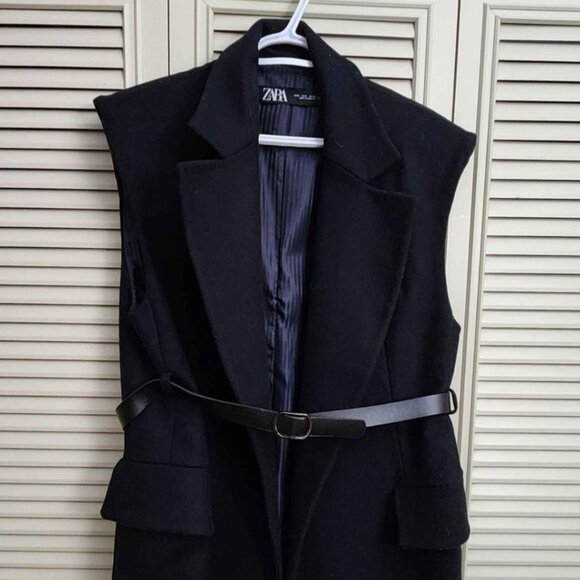 Zara Jackets & Blazers - Zara Sleeveless Coat with Belt